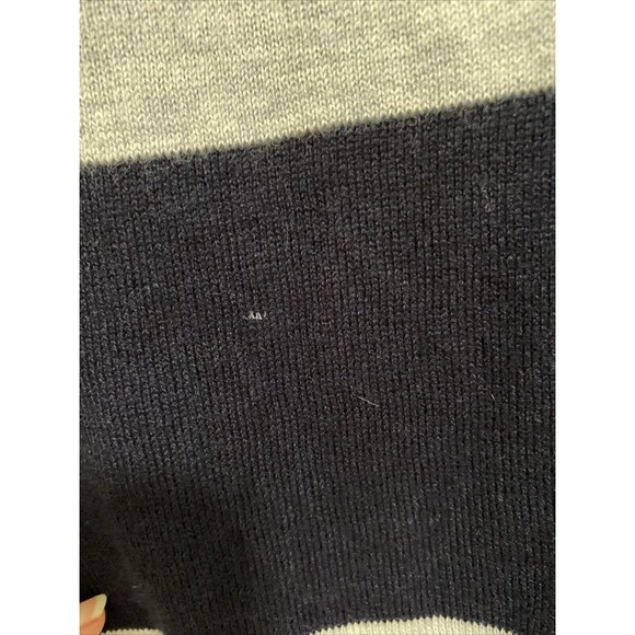 JCP Pullover Sweater Top Womens Size M Black Striped Cashmere Blend Sleeve 3/4 - Picture 7 of 14